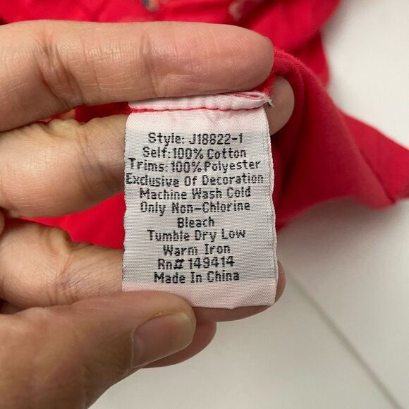 JOHNNY WAS Ellia Puff‎ Sleeve Tee , tangerine front back embroidered size - Picture 8 of 9